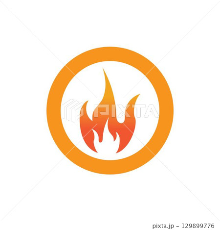Hot flame fire vector icon illustration design template 129899776