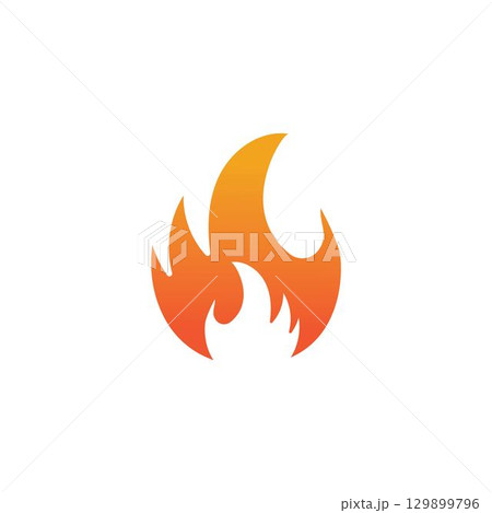 Hot flame fire vector icon illustration design template 129899796