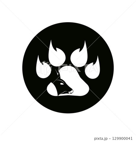 Paw Logo design vector illustration design template 129900041
