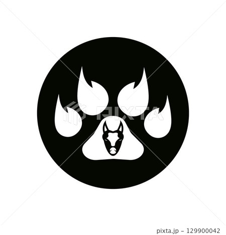 Paw Logo design vector illustration design template 129900042