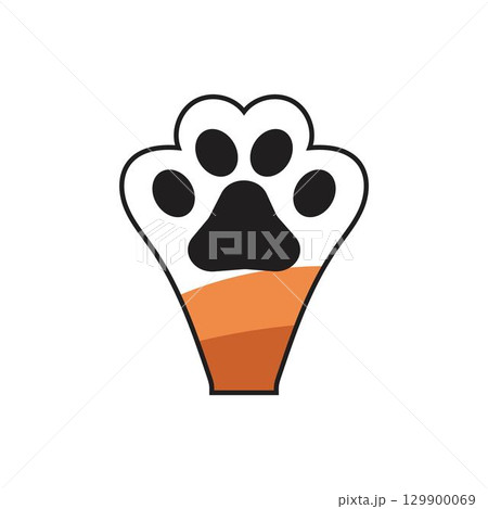 Paw Logo design vector illustration design template Paw Logo design vector illustration design template 129900069