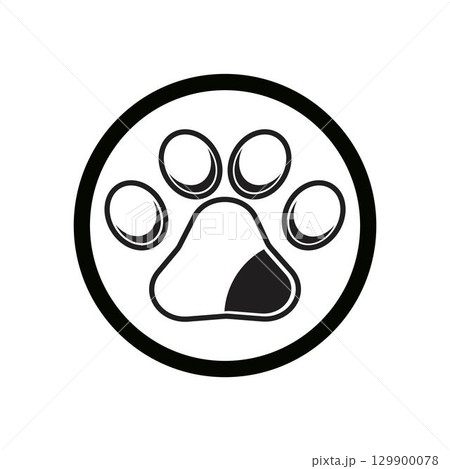 Paw Logo design vector illustration design template 129900078