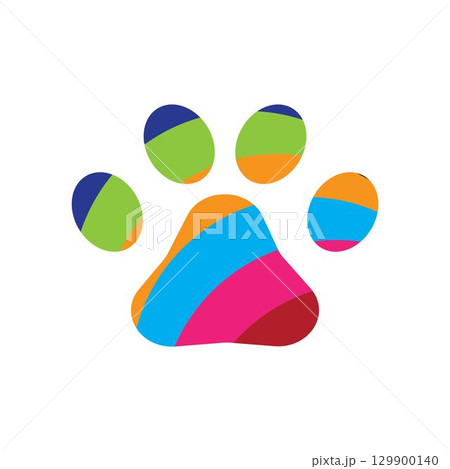 Paw Logo design vector illustration design template 129900140