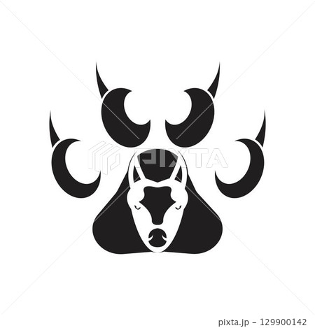 Paw Logo design vector illustration design template 129900142