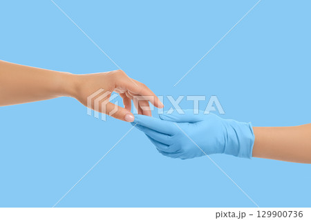 Healthcare provider offers support to patient during evaluation Healthcare provider offers support to patient during evaluation 129900736
