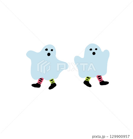 おばけの仮装をする子供たちのイラスト おばけの仮装をする子供たちのイラスト 129900957