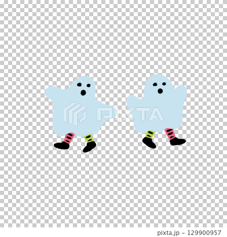 孩子們扮成鬼的插圖 129900957