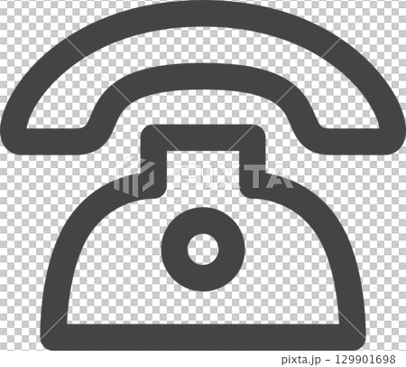 線画日用品家電関連の単品アイコン　電話 129901698