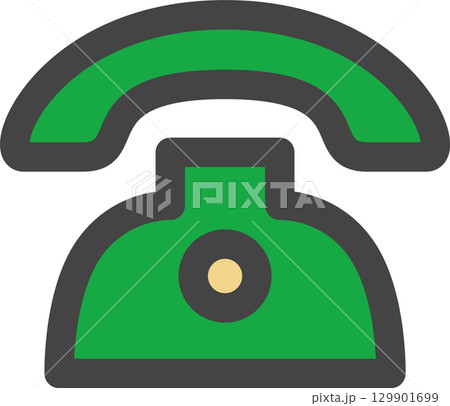 カラー日用品家電関連の単品アイコン 電話 カラー日用品家電関連の単品アイコン 電話 129901699