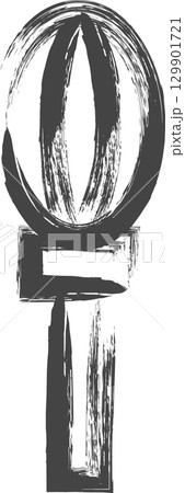 筆書き日用品家電関連の単品アイコン　泡立て器 129901721