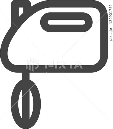 線画日用品家電関連の単品アイコン　泡立て機 129901722