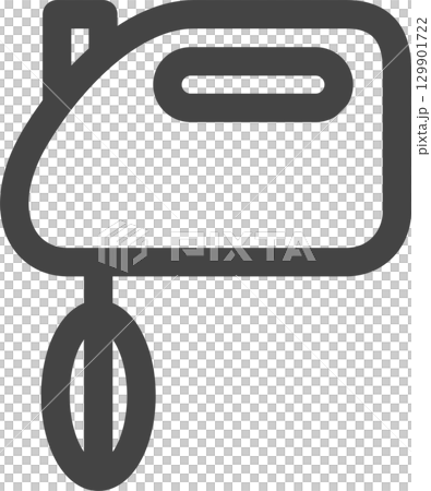 線画日用品家電関連の単品アイコン　泡立て機 129901722