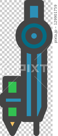 Color school supplies icon: Compass 129901759