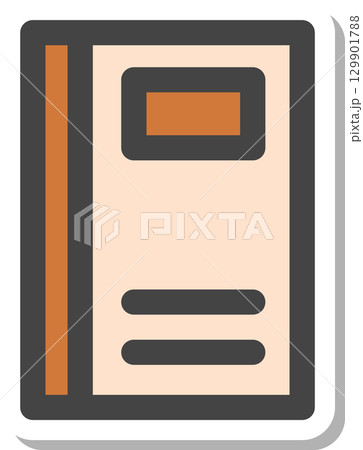 ステッカー学校道具関連の単品アイコン　ノート 129901788