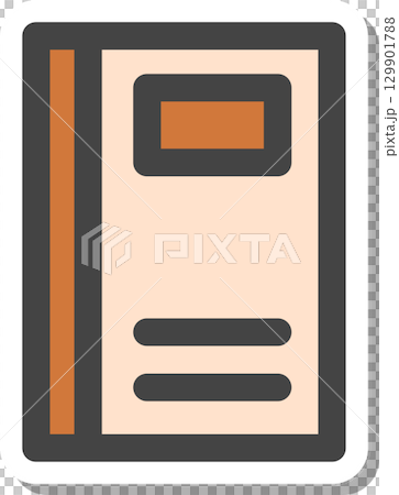 ステッカー学校道具関連の単品アイコン　ノート 129901788