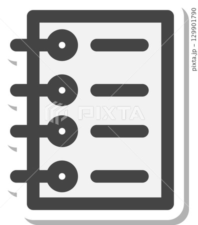ステッカー学校道具関連の単品アイコン ノート ステッカー学校道具関連の単品アイコン ノート 129901790