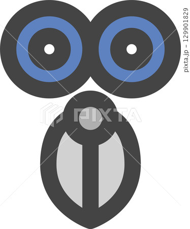 カラー学校道具関連の単品アイコン　ハサミ 129901829