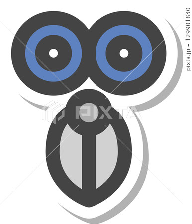 ステッカー学校道具関連の単品アイコン　ハサミ 129901830