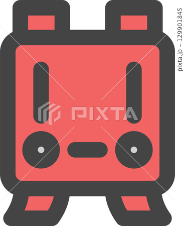 カラー学校道具関連の単品アイコン ランドセル カラー学校道具関連の単品アイコン ランドセル 129901845