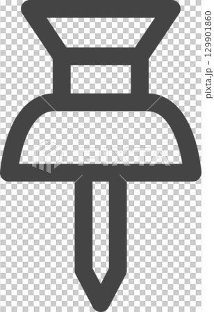 線画学校道具関連の単品アイコン 画鋲 線画学校道具関連の単品アイコン 画鋲 129901860
