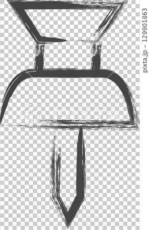 筆書き学校道具関連の単品アイコン　画鋲 129901863
