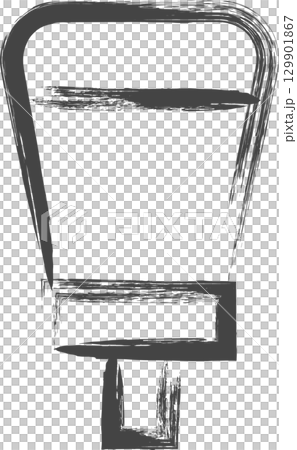 筆書き学校道具関連の単品アイコン 絵の具 筆書き学校道具関連の単品アイコン 絵の具 129901867