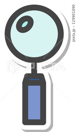 ステッカー学校道具関連の単品アイコン　虫眼鏡 129901890