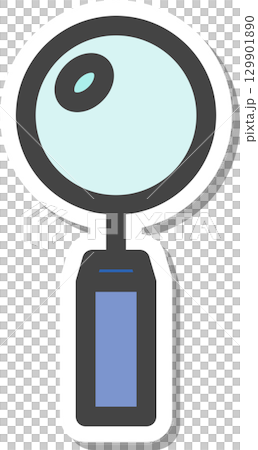Stickers and school supplies icon set - Magnifying glass 129901890
