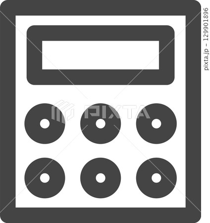 線画学校道具関連の単品アイコン　電卓 129901896