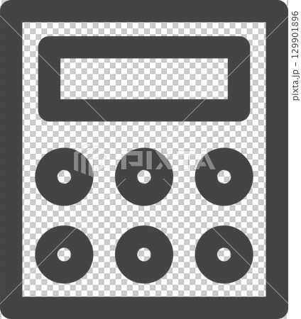 線画学校道具関連の単品アイコン　電卓 129901896