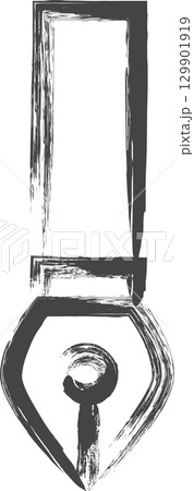 筆書き学校道具関連の単品アイコン　万年筆 129901919