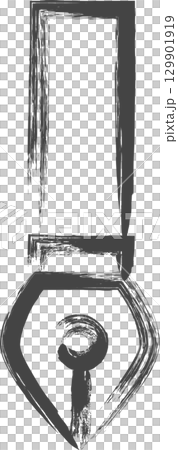 筆書き学校道具関連の単品アイコン　万年筆 129901919