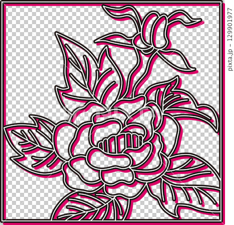 Color Shadow Square Hanafuda Minazuki Peony June Peony Scum 129901977