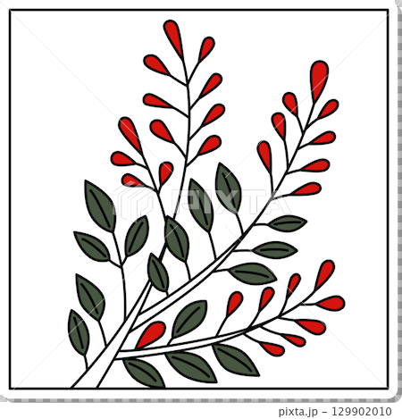 ステッカー正方形花札 文月 萩 7月 萩のカス ステッカー正方形花札 文月 萩 7月 萩のカス 129902010