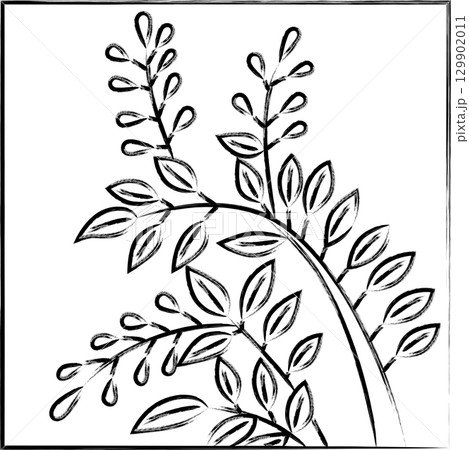 筆書き正方形花札　文月　萩　7月　萩のカス 129902011