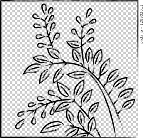 筆書き正方形花札　文月　萩　7月　萩のカス 129902011