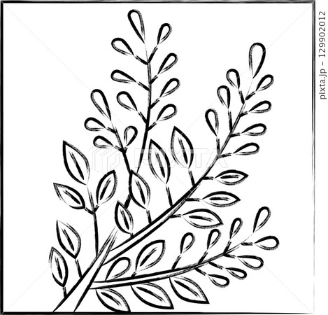 筆書き正方形花札　文月　萩　7月　萩のカス 129902012