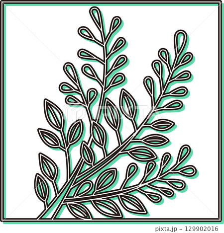 カラーシャドウ正方形花札　文月　萩　7月　萩のカス 129902016