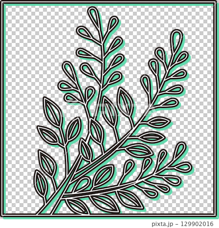 カラーシャドウ正方形花札　文月　萩　7月　萩のカス 129902016