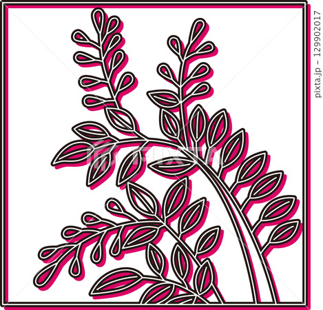 カラーシャドウ正方形花札 文月 萩 7月 萩のカス カラーシャドウ正方形花札 文月 萩 7月 萩のカス 129902017