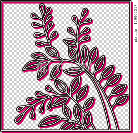 カラーシャドウ正方形花札 文月 萩 7月 萩のカス カラーシャドウ正方形花札 文月 萩 7月 萩のカス 129902017