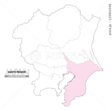 日本地図 関東地方 千葉県 県境無し 01 129902046
