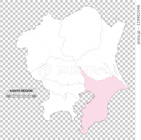 Map of Japan Kanto Region Chiba Prefecture No Prefectural Borders 01 129902046