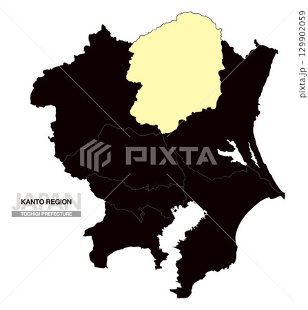 日本地図 関東地方 栃木県 県境有り 03 129902059