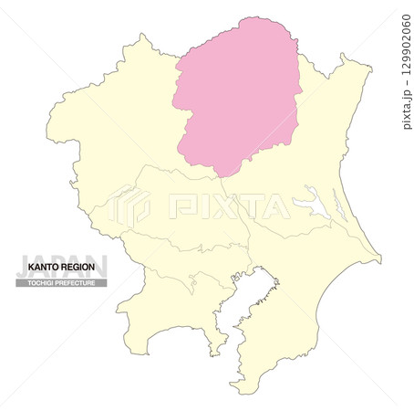 日本地図 関東地方 栃木県 県境有り 02 129902060