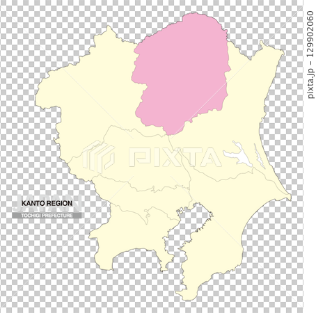 日本地図 関東地方 栃木県 県境有り 02 129902060