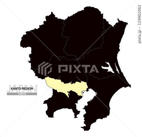 日本地図 関東地方 東京都 県境有り 03 129902062
