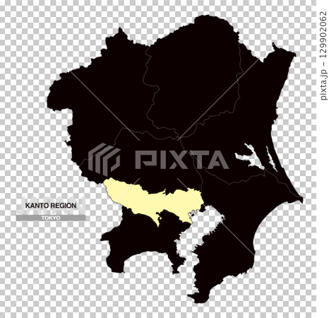 日本地図 関東地方 東京都 県境有り 03 129902062