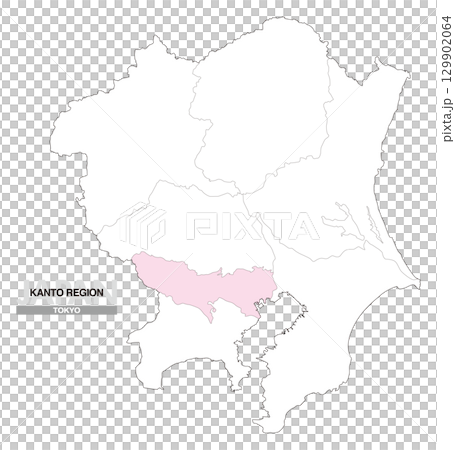 Map of Japan Kanto region Tokyo prefecture borders 01 129902064