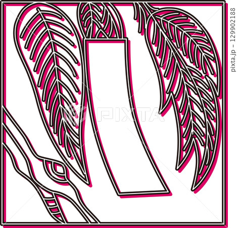 カラーシャドウ正方形花札　霜月　栃　11月　赤短　短冊　栃に短冊 129902188